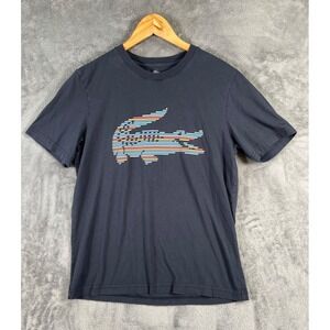 Lacoste Graphic Print T-Shirt Mens Medium Black Crocodile Logo
